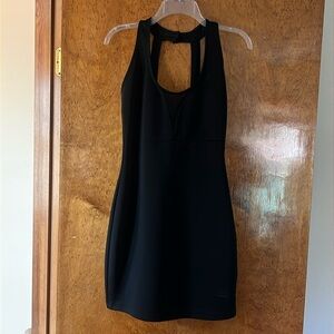 Solemio   Little Black Dress - Low Cut Back - Mesh Front.   Size large 33” long